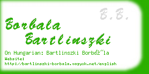 borbala bartlinszki business card